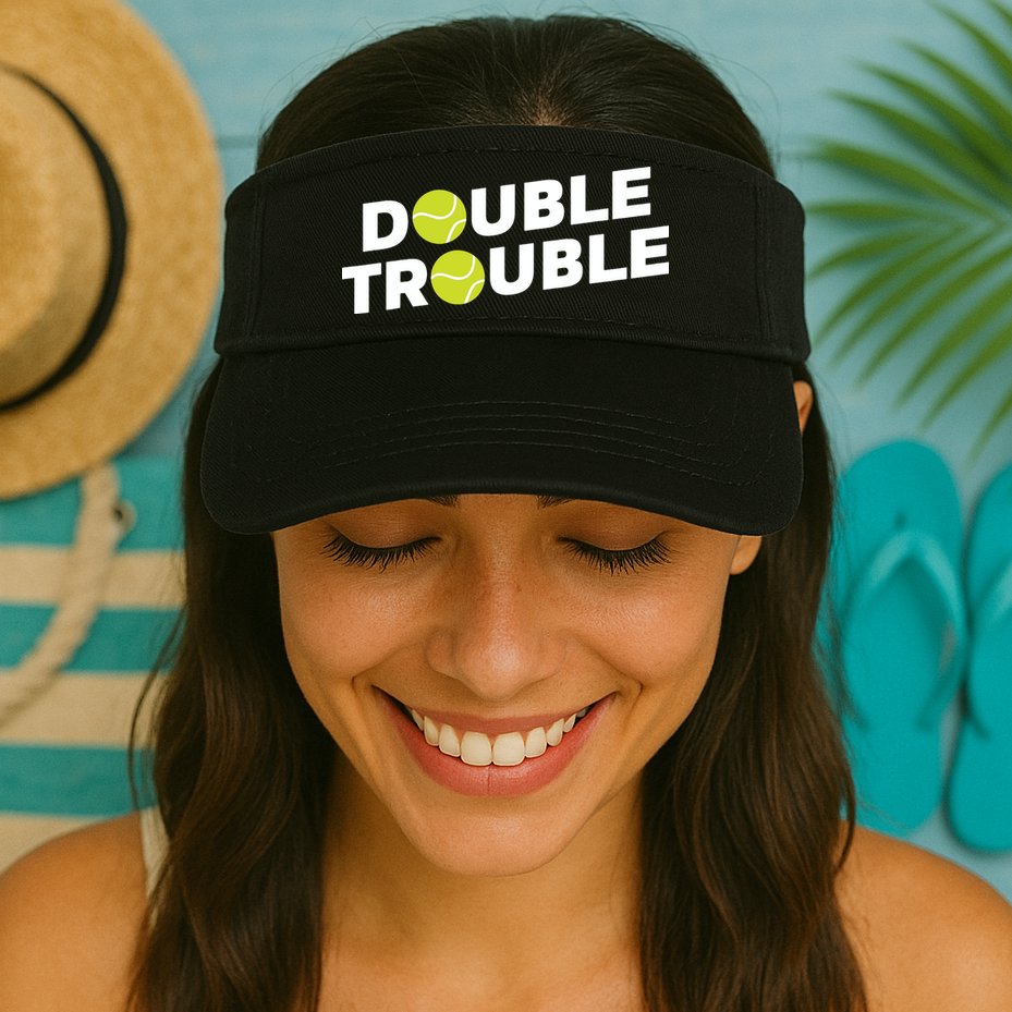 Double Trouble Funny Tennis With Tennis Balls Visor