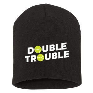 Double Trouble Funny Tennis With Tennis Balls Short Acrylic Beanie