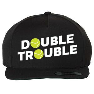 Double Trouble Funny Tennis With Tennis Balls Wool Snapback Cap