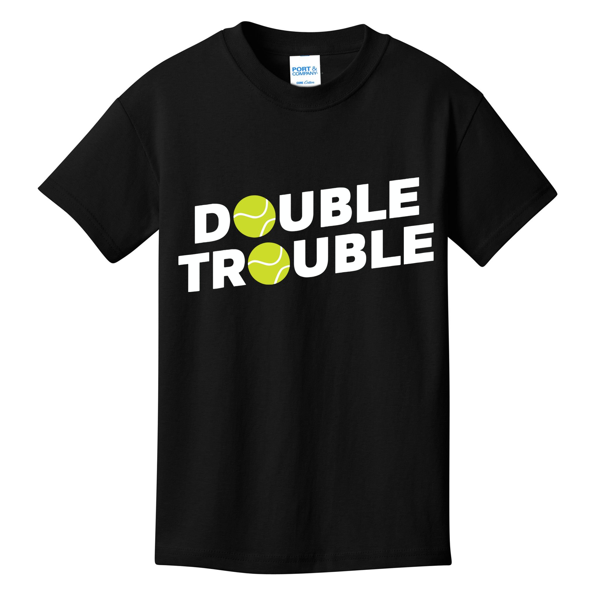 Double Trouble Funny Tennis With Tennis Balls Kids T-Shirt