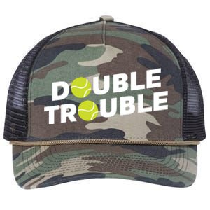 Double Trouble Funny Tennis With Tennis Balls Retro Rope Trucker Hat Cap