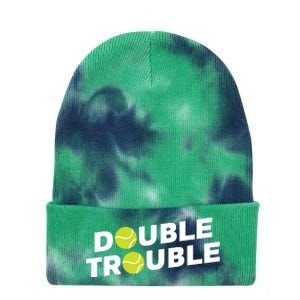 Double Trouble Funny Tennis With Tennis Balls Tie Dye 12in Knit Beanie