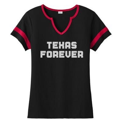 Distressed Texas Forever Ladies Halftime Notch Neck Tee