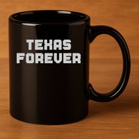 Distressed Texas Forever 11oz C Handle Ceramic Mug