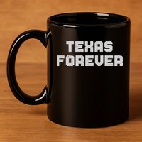 Distressed Texas Forever 11oz C Handle Ceramic Mug