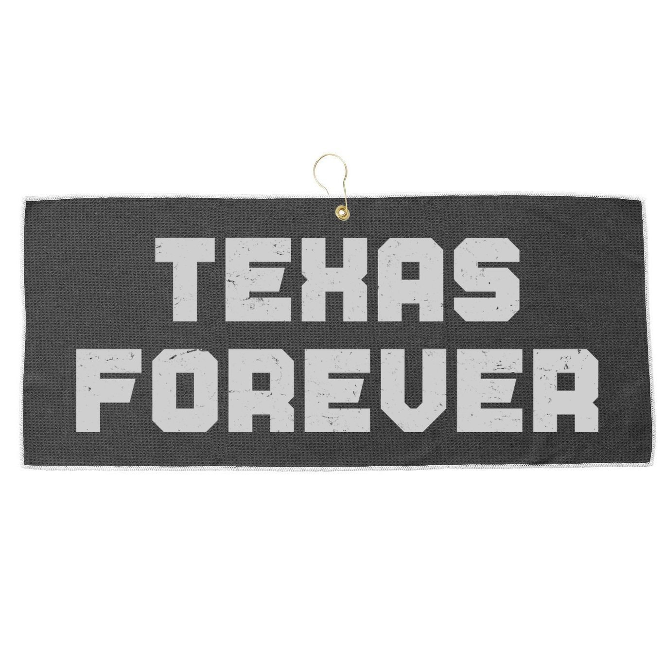 Distressed Texas Forever Large Microfiber Waffle Golf Towel