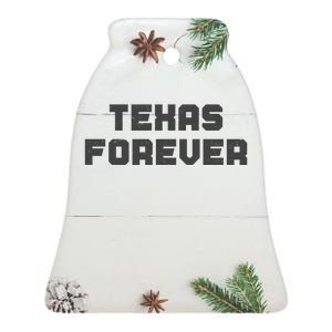 Distressed Texas Forever Ceramic Bell Ornament