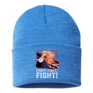 Donald Trump Fight Fighting Fighters Supporters Americans Sustainable Knit Beanie