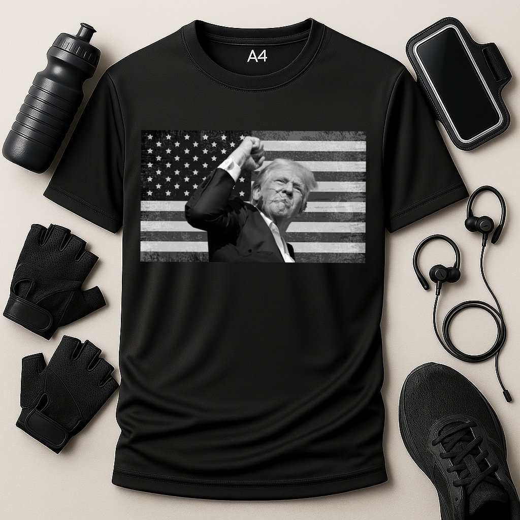 Donald Trump Fight Freedom Usa Flag Cooling Performance Crew T-Shirt