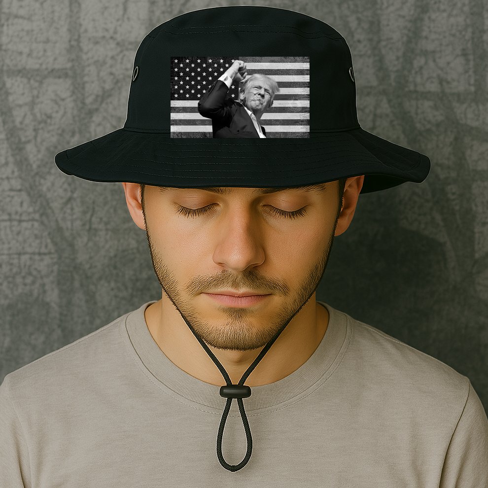 Donald Trump Fight Freedom Usa Flag Bucket Hat