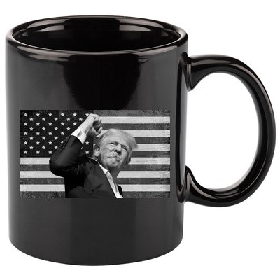 Donald Trump Fight Freedom Usa Flag 11oz C Handle Ceramic Mug
