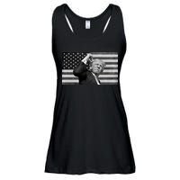 Donald Trump Fight Freedom Usa Flag Ladies Essential Flowy Tank