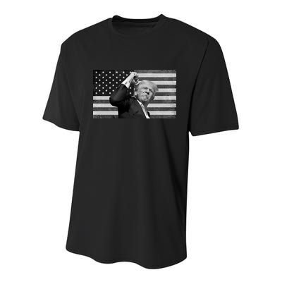 Donald Trump Fight Freedom Usa Flag Youth Performance Sprint T-Shirt
