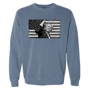 Donald Trump Fight Freedom Usa Flag Garment-Dyed Sweatshirt