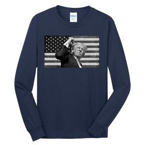 Donald Trump Fight Freedom Usa Flag Tall Long Sleeve T-Shirt