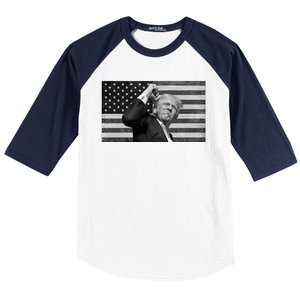 Donald Trump Fight Freedom Usa Flag Baseball Sleeve Shirt