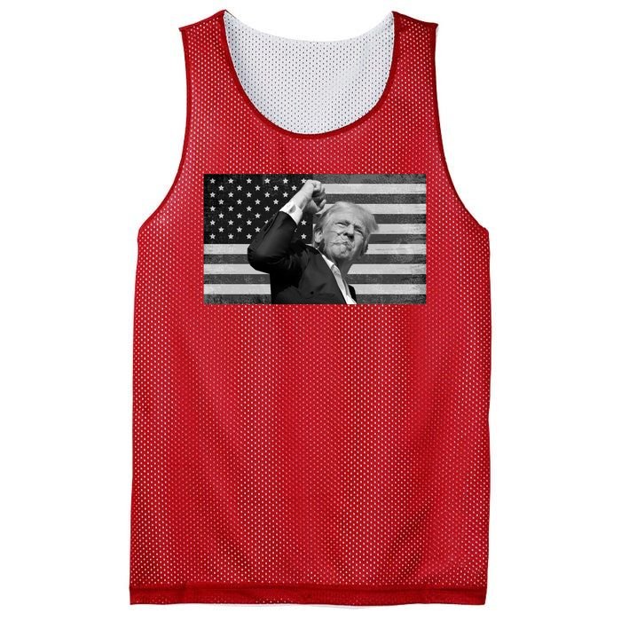 Donald Trump Fight Freedom Usa Flag Mesh Reversible Basketball Jersey Tank