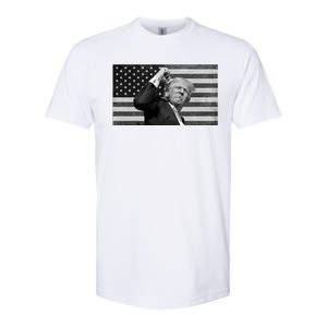 Donald Trump Fight Freedom Usa Flag Softstyle CVC T-Shirt