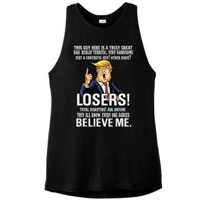 Donald Trump Fathers Day Great Dad Ladies PosiCharge Tri-Blend Wicking Tank