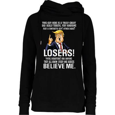 Donald Trump Fathers Day Great Dad Womens Funnel Neck Pullover Hood