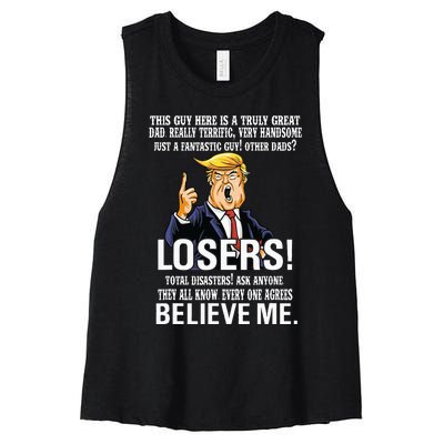 Donald Trump Fathers Day Great Dad Women's Racerback Cropped Tank