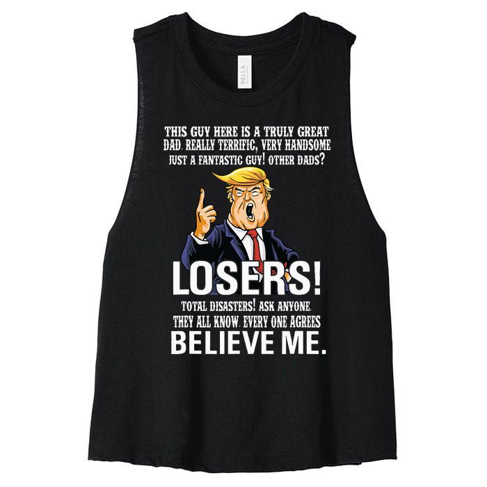 Donald Trump Fathers Day Great Dad Women's Racerback Cropped Tank