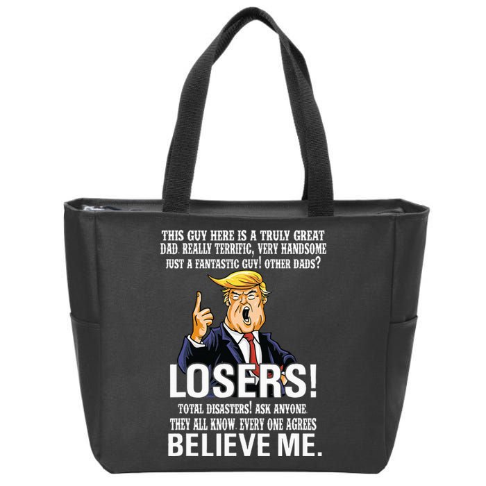 Donald Trump Fathers Day Great Dad Zip Tote Bag