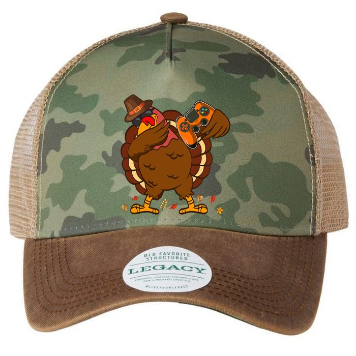 Dabbing Turkey Funny Thanksgiving Playing Video Game Legacy Tie Dye Trucker Hat