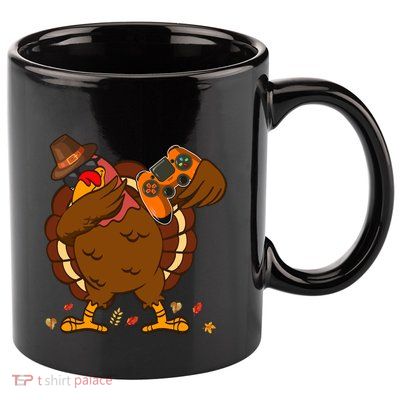 Dabbing Turkey Funny Thanksgiving Playing Video Game 11oz C Handle Ceramic Mug