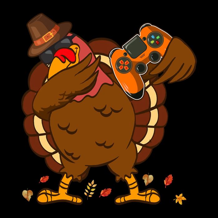 Dabbing Turkey Funny Thanksgiving Playing Video Game Youth Performance Sprint T-Shirt