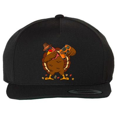 Dabbing Turkey Funny Thanksgiving Playing Video Game Wool Snapback Cap