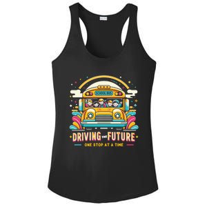 Driving The Future One Stop At A Time School Bus Driver Gift Ladies PosiCharge Competitor Racerback Tank