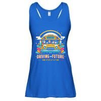 Driving The Future One Stop At A Time School Bus Driver Gift Ladies Essential Flowy Tank