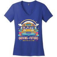 Driving The Future One Stop At A Time School Bus Driver Gift Women's V-Neck T-Shirt