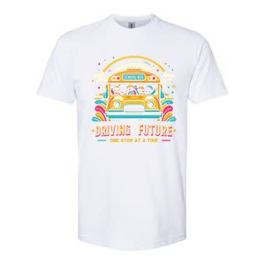 Driving The Future One Stop At A Time School Bus Driver Gift Softstyle CVC T-Shirt