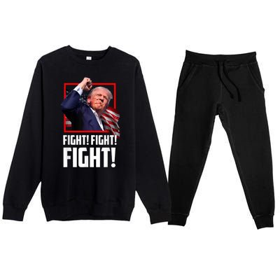 Donald Trump Fight Fighting Fighters Supporters Americans Premium Crewneck Sweatsuit Set