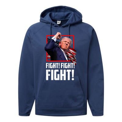 Donald Trump Fight Fighting Fighters Supporters Americans Performance Fleece Hoodie