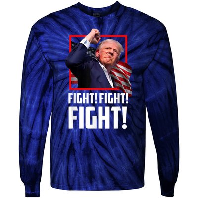 Donald Trump Fight Fighting Fighters Supporters Americans Tie-Dye Long Sleeve Shirt