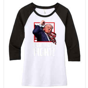 Donald Trump Fight Fighting Fighters Supporters Americans Women's Tri-Blend 3/4-Sleeve Raglan Shirt