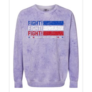 Donald Trump Fight Fist 2024 Let Me Get My Shoes Trump Colorblast Crewneck Sweatshirt