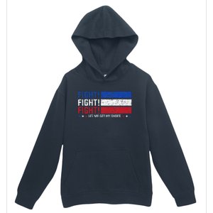 Donald Trump Fight Fist 2024 Let Me Get My Shoes Trump Urban Pullover Hoodie