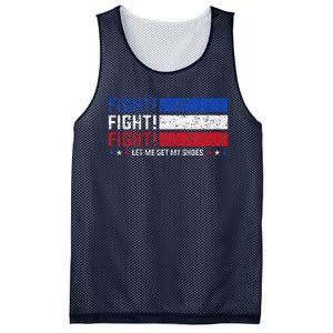 Donald Trump Fight Fist 2024 Let Me Get My Shoes Trump Mesh Reversible Basketball Jersey Tank