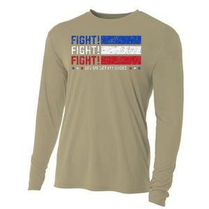 Donald Trump Fight Fist 2024 Let Me Get My Shoes Trump Cooling Performance Long Sleeve Crew