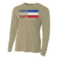 Donald Trump Fight Fist 2024 Let Me Get My Shoes Trump Cooling Performance Long Sleeve Crew