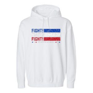 Donald Trump Fight Fist 2024 Let Me Get My Shoes Trump Garment-Dyed Fleece Hoodie