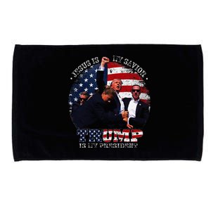 Donald Trump Fight Jesus Is My Savior Trump Is My President Microfiber Hand Towel