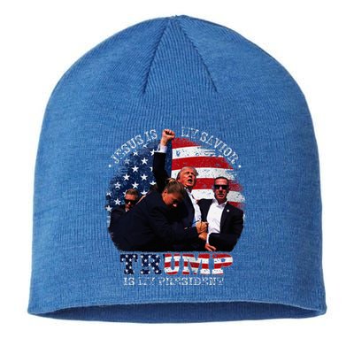 Donald Trump Fight Jesus Is My Savior Trump Is My President Sustainable Beanie