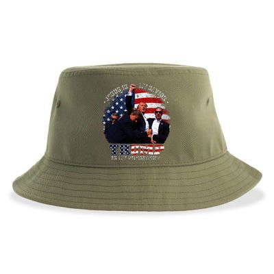 Donald Trump Fight Jesus Is My Savior Trump Is My President Sustainable Bucket Hat