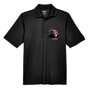 Donald Trump Fight Fist Shot 2024 God Bless President Trump Men's Origin Performance Pique Polo