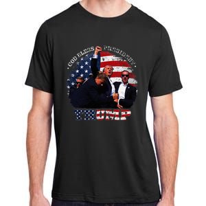 Donald Trump Fight Fist Shot 2024 God Bless President Trump Adult ChromaSoft Performance T-Shirt